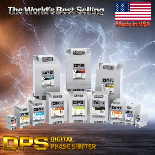American DPS Single Phase to 3 Phase Converter, 25HP, 75A, Input/Output 200V - 240V, Digital Phase Shifter, Must Be Used for 20HP(15kW) 60A Motor, DPS Must Be dedicated to 1 Motor Only, UL-Listed